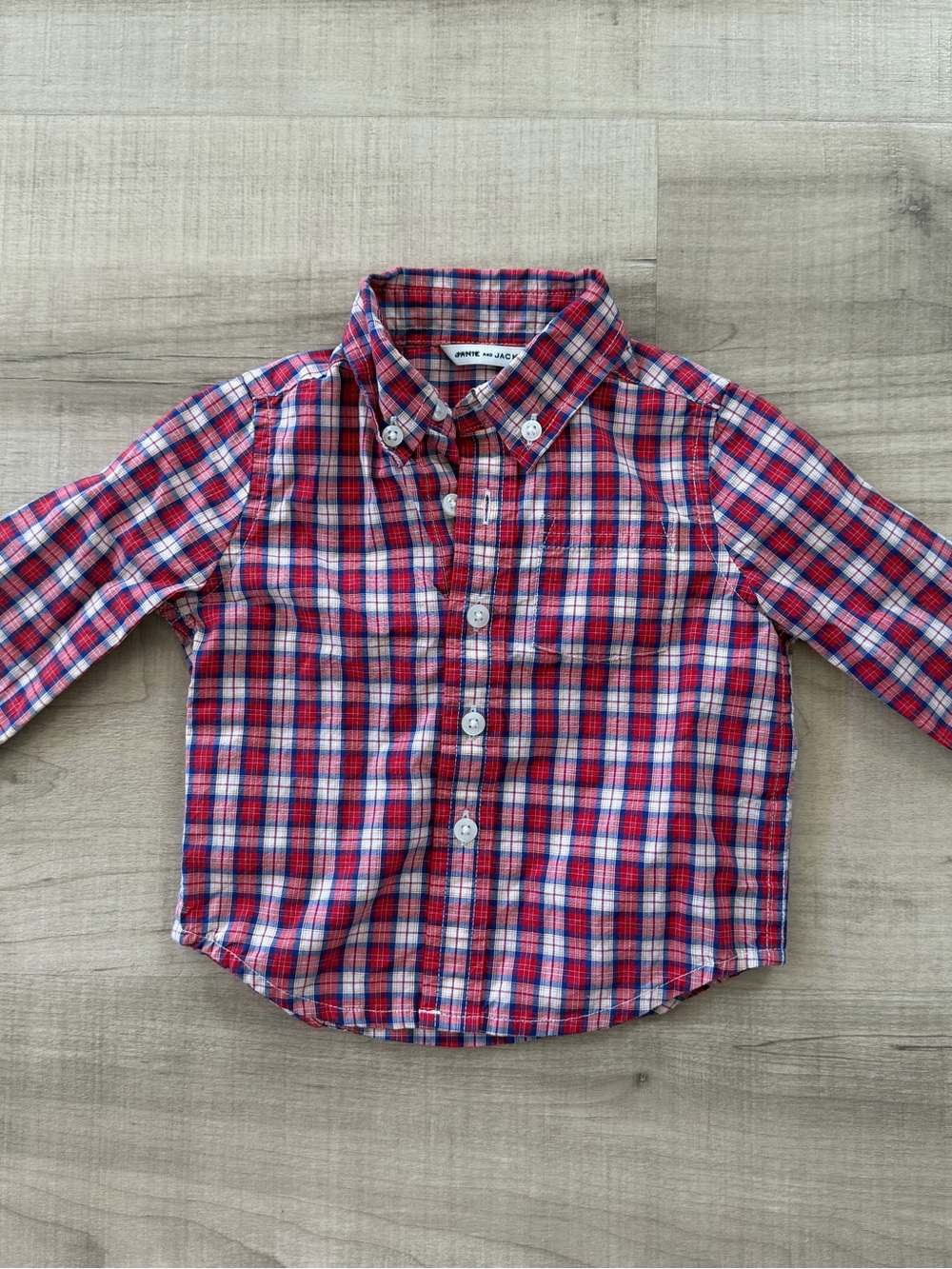 Janie and Jack Red & Blue Plaid Button-Down Shirt